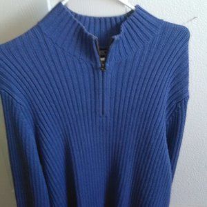 Blue Sweater Polo Neck + Open neck Lands End